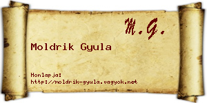 Moldrik Gyula névjegykártya